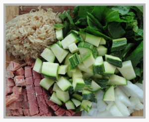 Ingredients for Ham and vegetable risotto